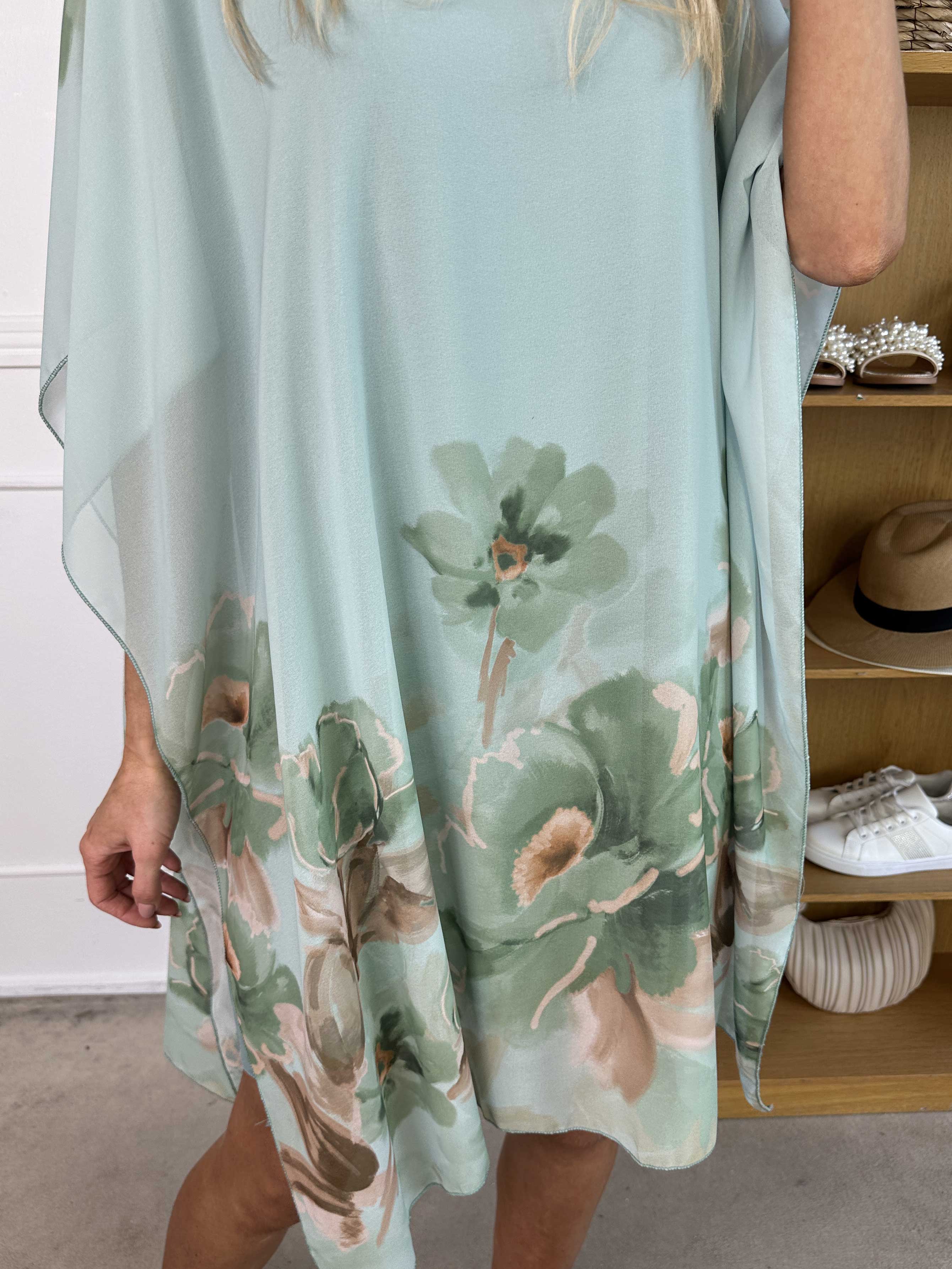 Mirabella - Tunikakjole med chiffonlag og underkjole i viskose